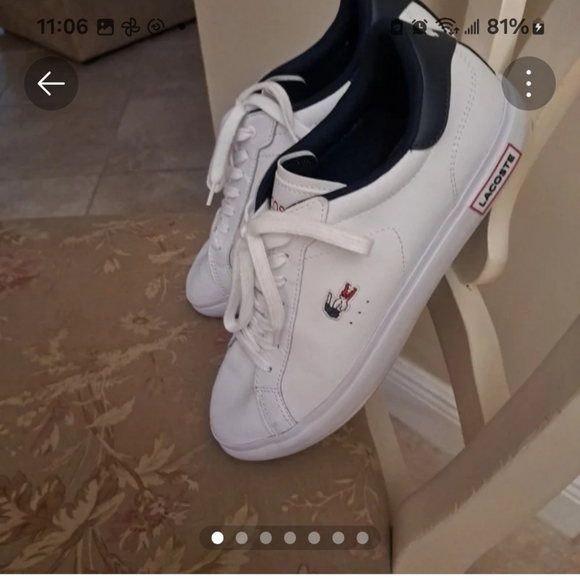 Lacoste Mens Power Court Tri Color Leather Sneaker Sz9.5 EUC - Picture 2 of 8